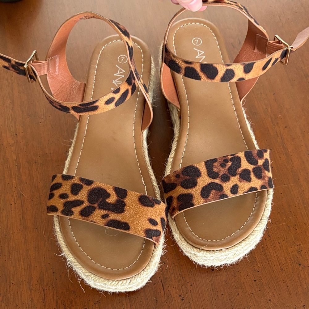 Anna Brown Leopard Sandals